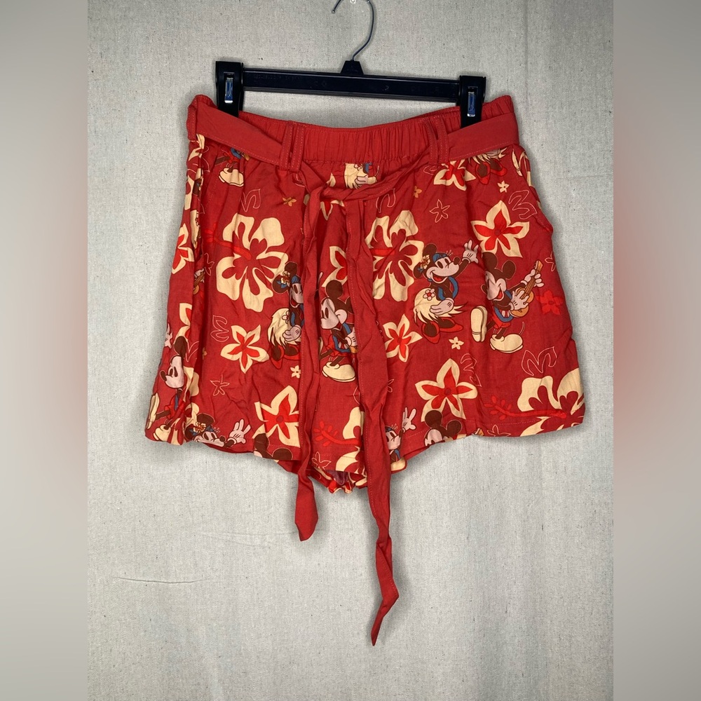Disney Parks Tropical Hawaiian Mickey Minnie Shorts Size Large